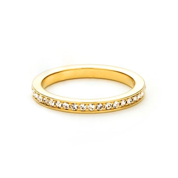 Eternity Stackable Ring Petite Round Clear Crystals 5 Sizes Gold Plated