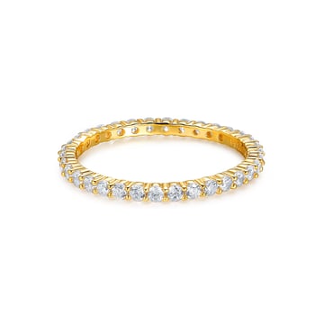 Vittore White Eternity Stackable Ring Sterling Silver Gold Plated Stacking Stack