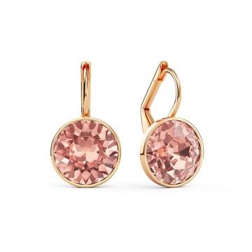 Bella Earrings with 4 Carat Vintage Rose Crystals Rose Gold Plated
