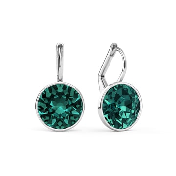 Bella Earrings with 4 Carat Blue Zircon Crystals Rhodium Plated