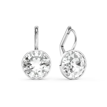 Bella Earrings with 4 Carat Clear Crystals Rhodium Plated