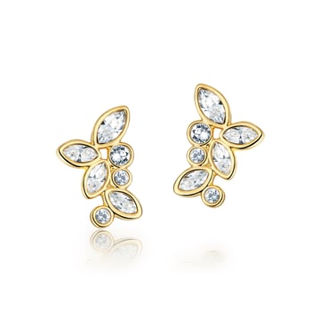 Enchanted Stud Earrings with Austrian Crystals 16k Gold Plated MYJS Bridal