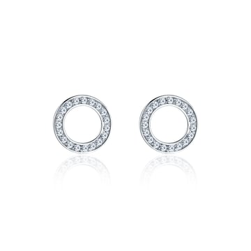 Open Circle Pave Earrings with Austrian Crystals MYJS WGP Bridal