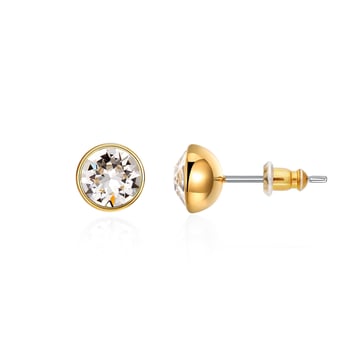 Signature Stud Earrings with 1 Carat Clear Swarovski Crystals Gold Plated
