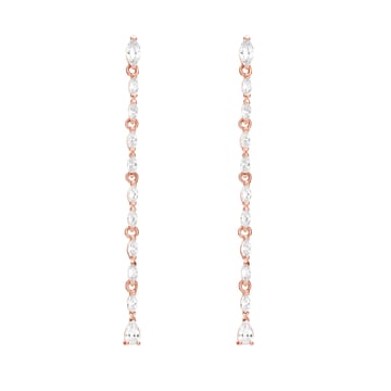 Louison Drop Earrings with Clear CZ Bridal Rose Gold Plated