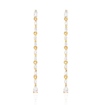 Louison Drop Earrings with Clear CZ Bridal Gold Plated