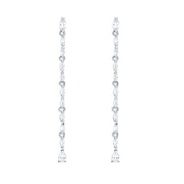 Louison Drop Earrings with Clear CZ Bridal Rhodium Plated
