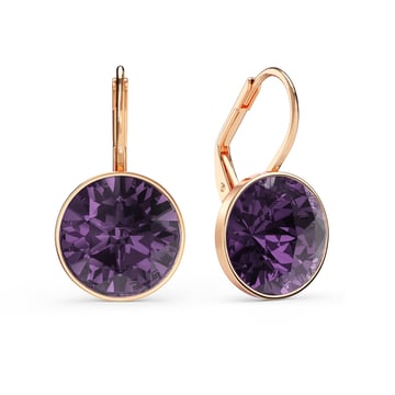 Bella Earrings 6 Carat Drop Earrings Iris Crystals Rose Gold Plated