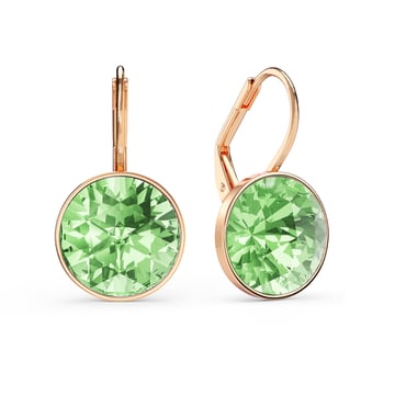 Bella Earrings 6 Carat Drop Earrings Peridot Crystals Rose Gold Plated