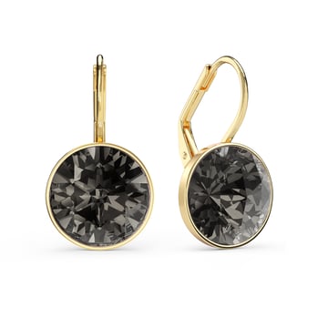 Bella Earrings 6 Carat Drop Earrings Black Diamond Crystals Gold Plated