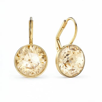 Bella Earrings 6 Carat Drop Earrings Champagne Crystals Gold Plated