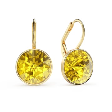 Bella Earrings 6 Carat Drop Earrings Light Topaz Crystals Gold Plated