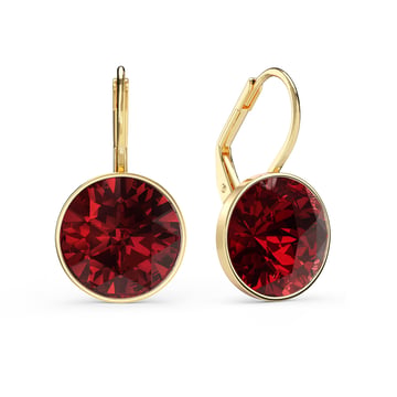 Bella Earrings 6 Carat Drop Earrings Ruby Crystals Gold Plated