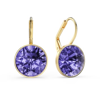 Bella Earrings 6 Carat Drop Earrings Tanzanite Crystals Gold Plated