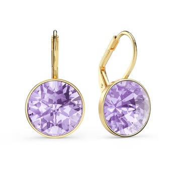 Bella Earrings 6 Carat Drop Earrings Violet Crystals Gold Plated