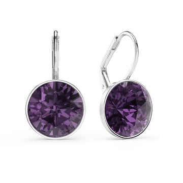 Bella Earrings 6 Carat Drop Earrings Iris Crystals Rhodium Plated