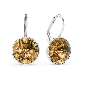 Bella Earrings 6 Carat Drop Earrings Light Colorado Topaz Crystals Rhodium Plated