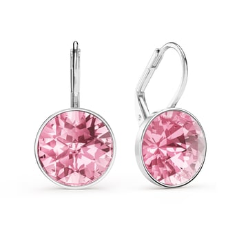 Bella Earrings 6 Carat Drop Earrings Light Rose Crystals Rhodium Plated