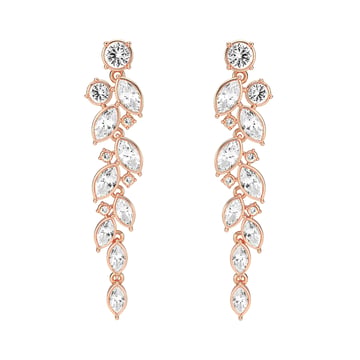 Paloma Drop Earrings with Clear Swarovski Crystals Rose Gold Plated