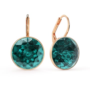 Bella Earrings 10 Carat Drop Earrings Blue Zircon Crystals Rose Gold Plated