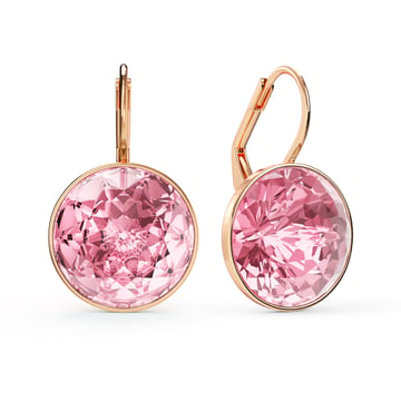 Bella Earrings 10 Carat Drop Earrings Light Rose Crystals Rose Gold Plated