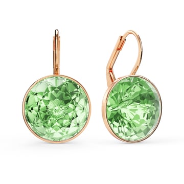 Bella Earrings 10 Carat Drop Earrings Peridot Crystals Rose Gold Plated