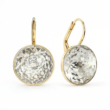 Bella Earrings 10 Carat Drop Earrings Crystal Silver Shade Crystals Gold Plated