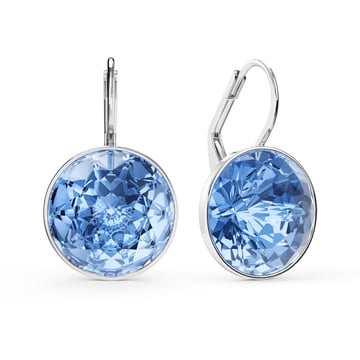 Bella Earrings 10 Carat Drop Earrings Light Sapphire Crystals Rhodium Plated