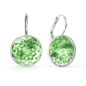 Bella Earrings 10 Carat Drop Earrings Peridot Crystals Rhodium Plated