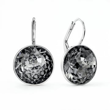 Bella Earrings 10 Carat Drop Earrings Crystal Silver Night Crystals Rhodium Plated