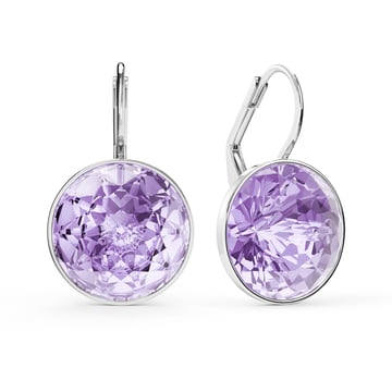 Bella Earrings 10 Carat Drop Earrings Violet Crystals Rhodium Plated