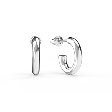 Basics Mix Hoop Carrier Earrings Rhodium Plated