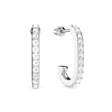 Eternity Mix Carrier Earrings 19mm Clear Rhodium Plated