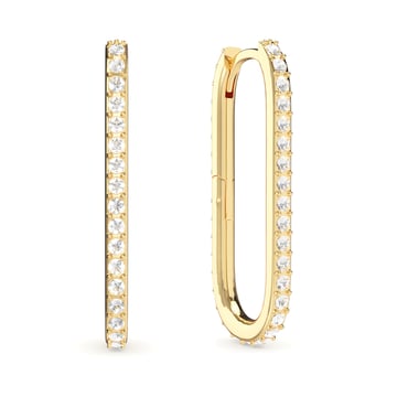 Grand Mix Carrier Earrings 31mm Clear Gold Plated