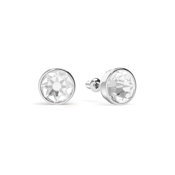 Mix Stud Carrier Earrings Clear Crystals Rhodium Plated