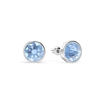 Mix Stud Carrier Earrings Light Sapphire Crystals Rhodium Plated