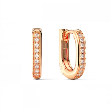 Eternity 12mm Mix Hoop Earrings with Clear Crystals Rose Gold Plated
