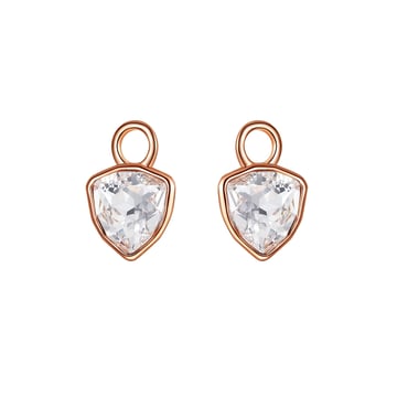 Trillion Mini Mix Charms with Clear Swarovski Crystal Rose Gold Plated