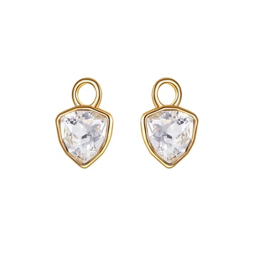 Trillion Mini Mix Charms with Clear Swarovski Crystal Gold Plated