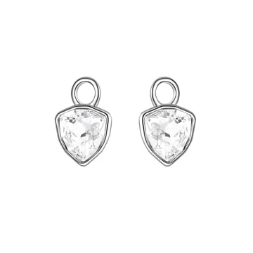 Trillion Mini Mix Charms with Clear Swarovski Crystal Rhodium Plated