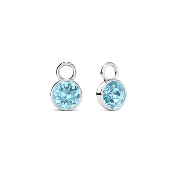 Bella 1 Carat Mix Charms with Aquamarine Swarovski Crystals Rhodium Plated