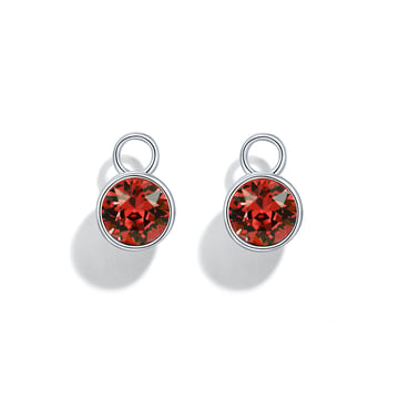 Bella 1 Carat Mix Charms with Scarlet Swarovski Crystals Rhodium Plated