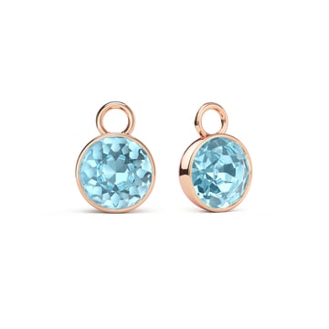 Bella 2 Carat Mix Charms with Aquamarine Swarovski Crystals Rose Gold Plated