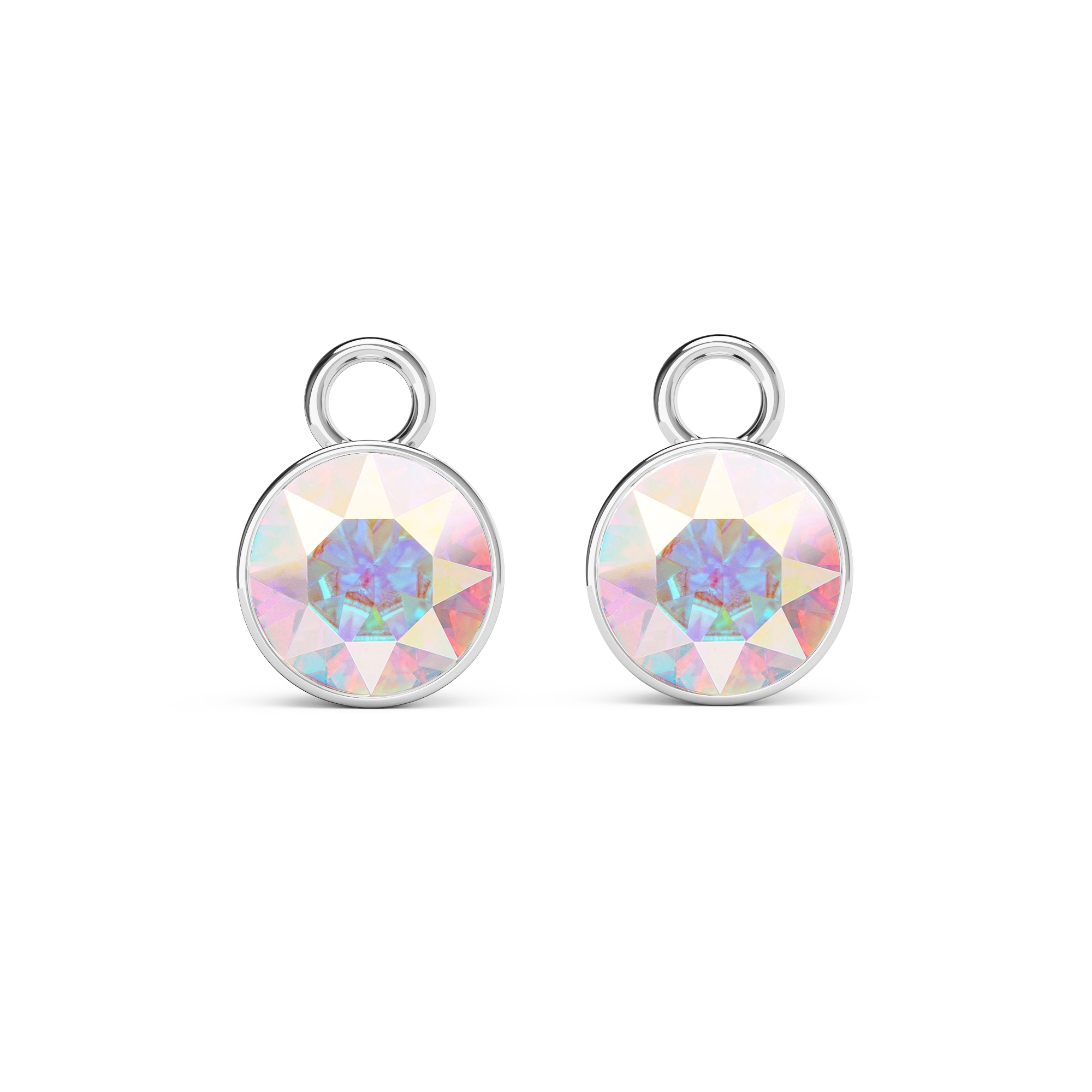 Bella 2 Carat Mix Charms with Crystal Aurore Boreale Swarovski Crystals Rhodium Plated