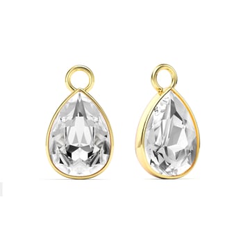 Statement Teardrop Mix Charms with Clear Swarovski Crystals Gold Plated