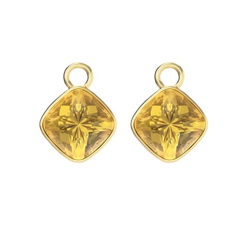 Cushion Mix Charms with Golden Topaz Swarovski Crystal Gold Plated