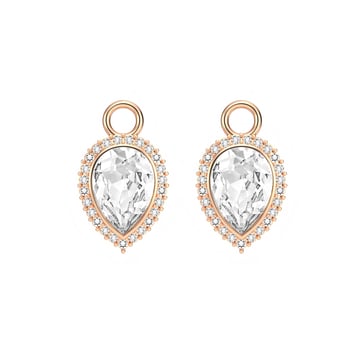 Angelic Pear Drop Mix Charms Clear Rose Gold Plated