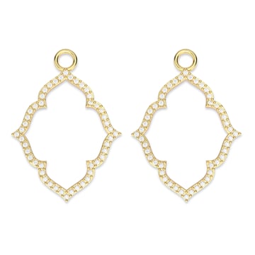 Open Victoria Mix Charms with Clear Swarovski Crystals Gold Plated