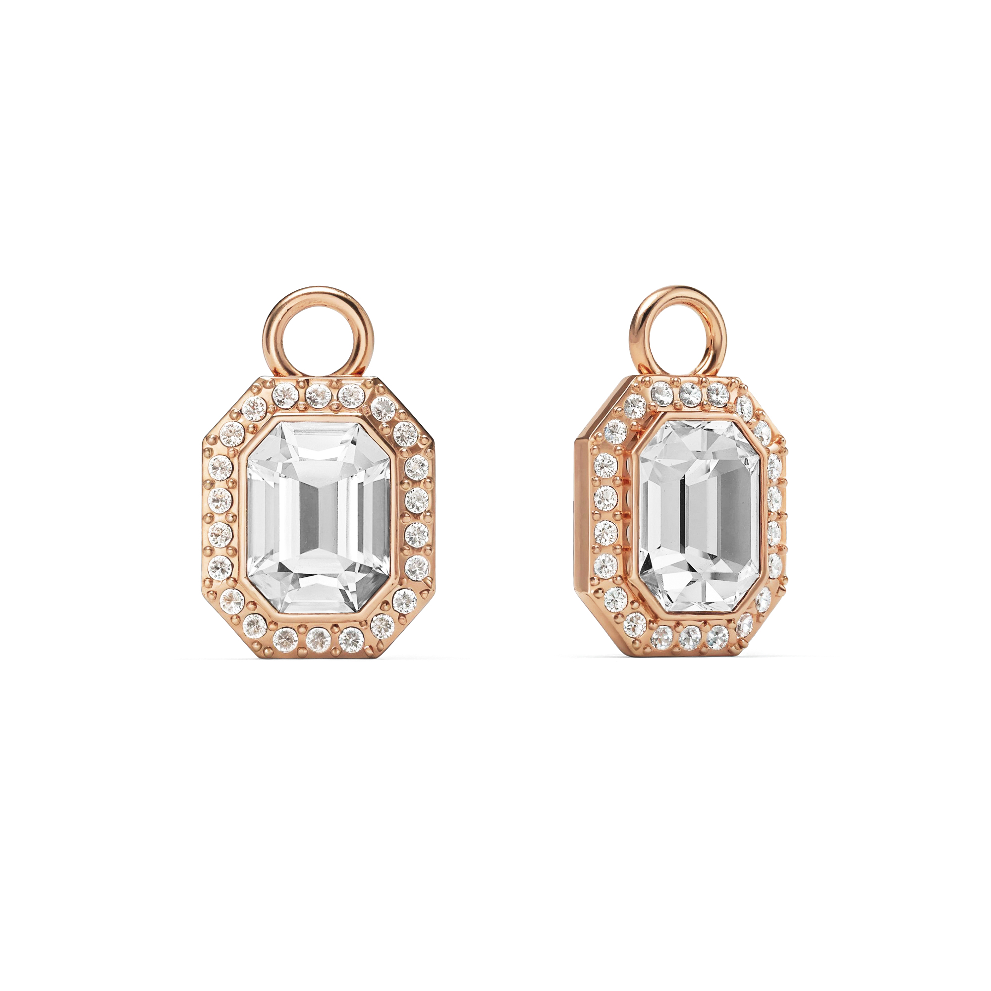 Angelic Octagon Mix Charms Clear Rose Gold Plated