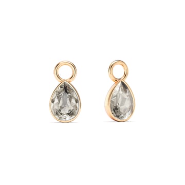 Petite Teardrop Mix Charms with Crystal Silver Shade Crystals Rose Gold Plated